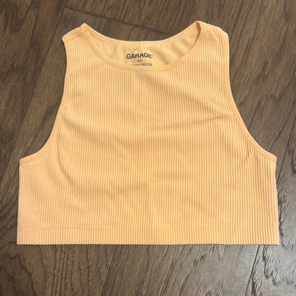 Garage Tops - Garage Women's Orange Ribbed Cropped Tank